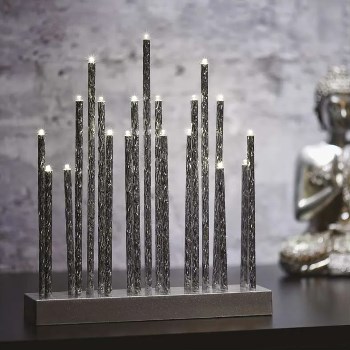 Emos DCAW02 LED svícen stříbrný 19 LED diod